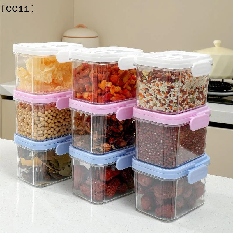Airtight Plastic Food Storage Containers Handle Lids Leakproof Qme