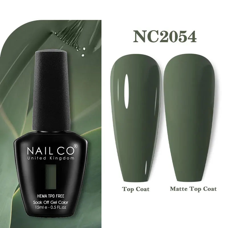 NAILCO Green Series Dark Gel Nail Polish Lasting Hybrid Base Matte