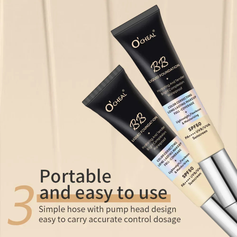 BB Cream Liquid Foundation Hydrating Tender Bright Complexion Qme