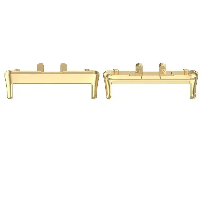 Stainless Steel Strap For Samsung Galaxy Fit 3 Metal Bracelet Luxury Bussiness Band For Samsung Galaxy Fit3 SM-R390 Accessories Qme Gold Connector For Galaxy Fit3