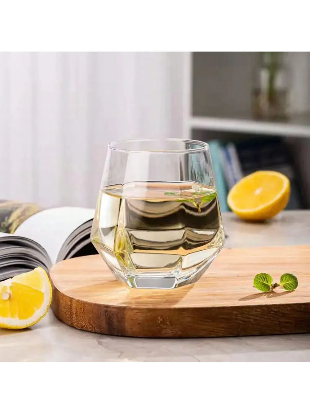 Diamond Shaped Creative Glass Water Cup Transparent Juice Breakfast Qme