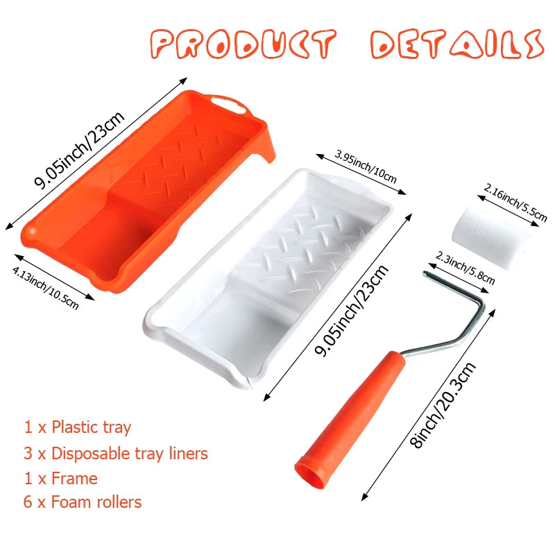 Small Paint Roller High-density Foam Tray Liner Wall Painting Tools Qme Onesize