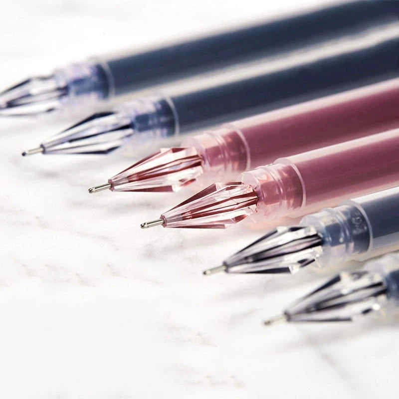 3/10pcs/mix Diamond tip Gel Pen,0.38mm Large-capacity Black/Blue/Red ink Exam Signing Writing School Office Supplie Stationery Qme