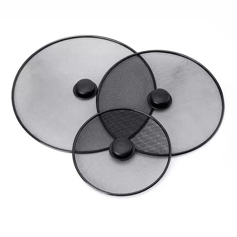 Guard Lid Fine Mesh Splash Cover Kitchen Tools Black Splatter Screen Qme