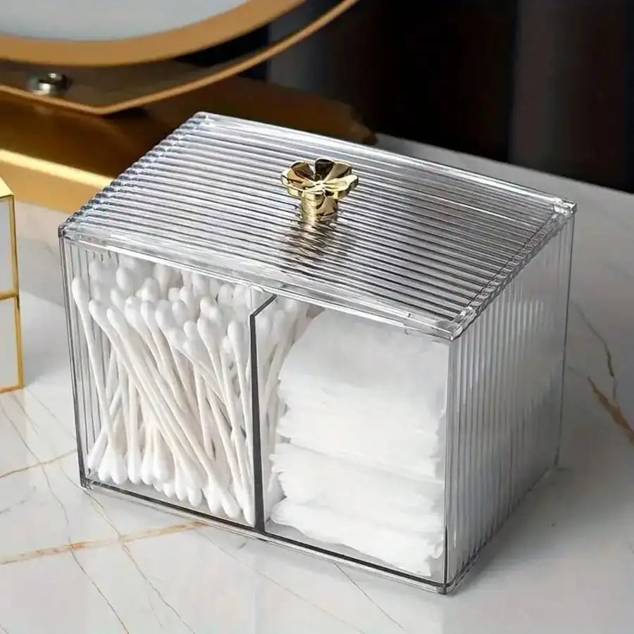 Transparent Makeup Cotton Pad Organizer Box Multi-purpose Storage Qme