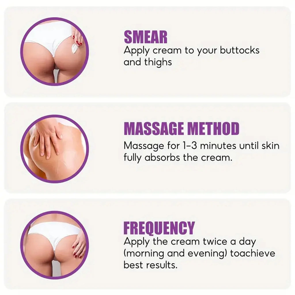 Hip cream with glycerin, vitamin C and hyaluronic acid for all skin types Qme