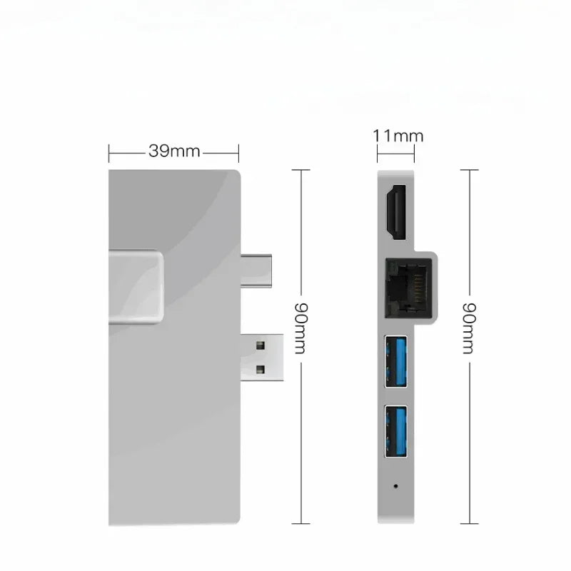 6-in-1 1pcs Multi-function Adapter Ethernet Port HD MI-compatible TF SD USB Conversion For Surface Pro 4/5/6 Qme