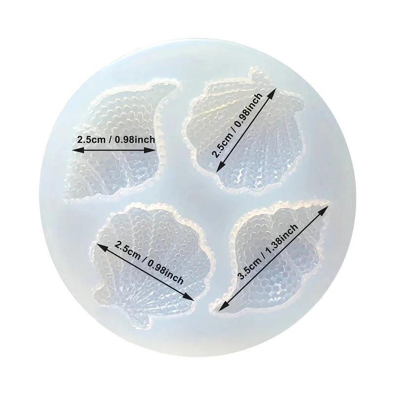 Multi-faceted Shell Conch Mirror Epoxy Silicone Abrasive Simulation Shell Crafts Decoration Mold Chocolate Cake Baking Tool 1PC Qme 1pcs