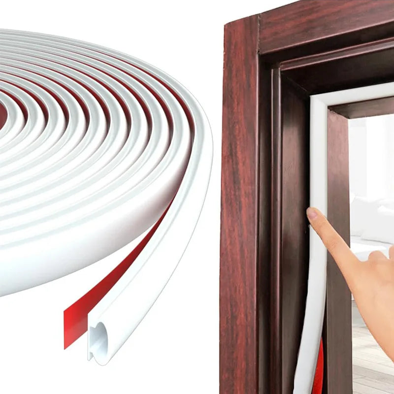 6-15M Sound Proof Door Window Sealing Strip Weatherproof Anti-Collision Strip Self-Adhesive Anti Dust Door Seal Rubber Strip Qme WHITE 6M 9mm