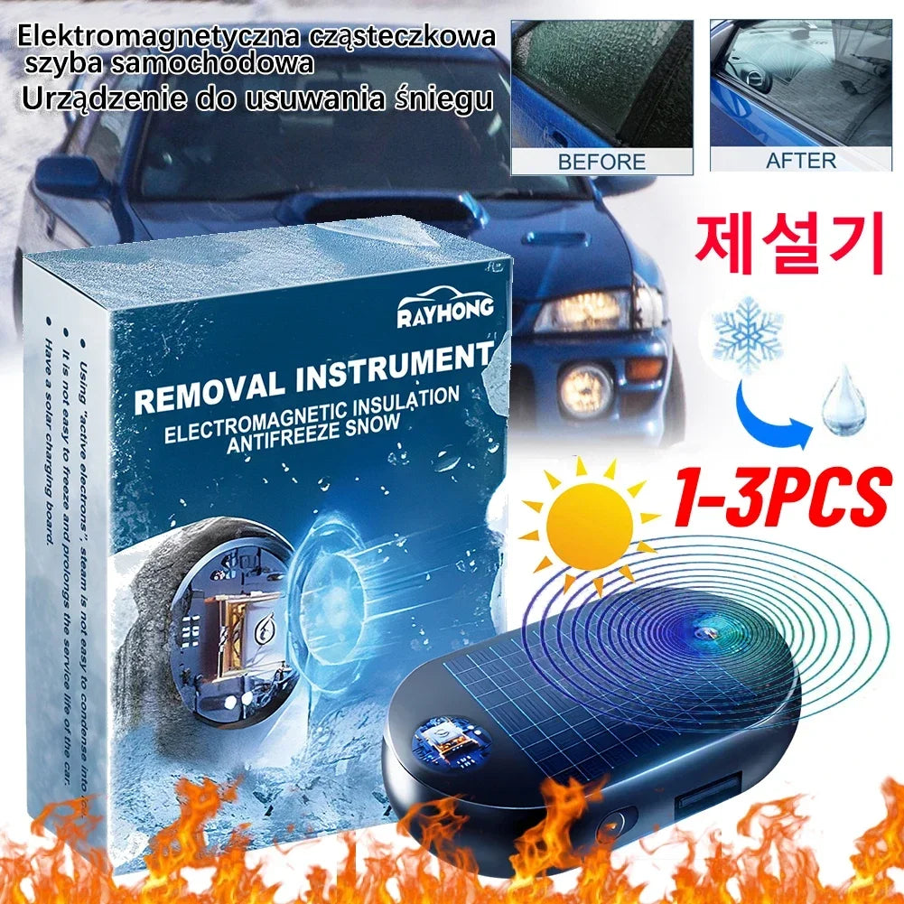 Solar Antifreeze Electromagnetic Molecular Windshield Car Snow Removal Instrument Window Glass Defogging & Defrosting & Deicing Qme