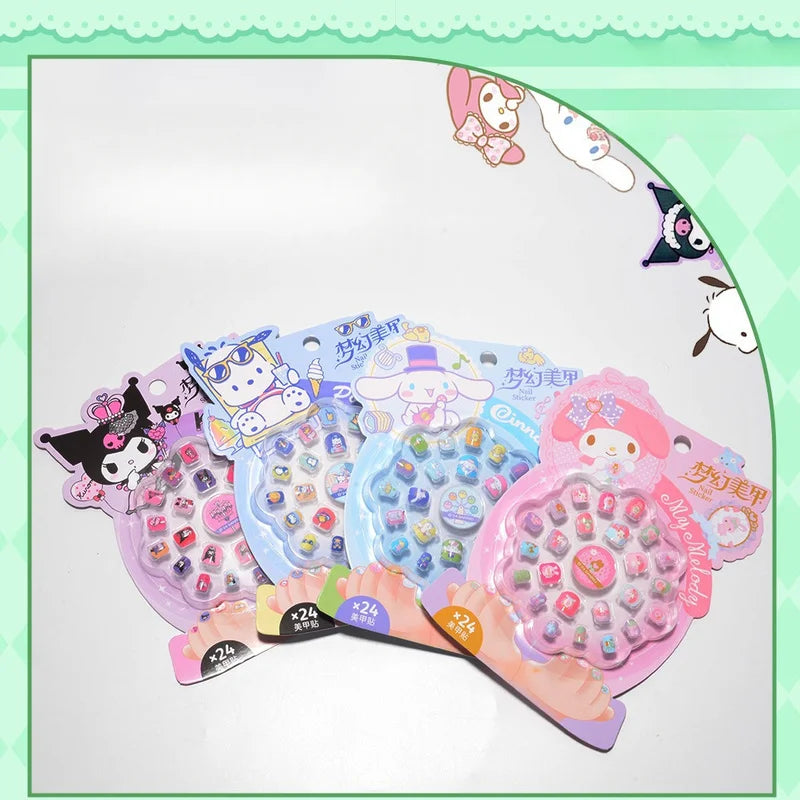 Hello Kitty Kuromi Series Nail Stickers Cute Students Birthday Toys Qme