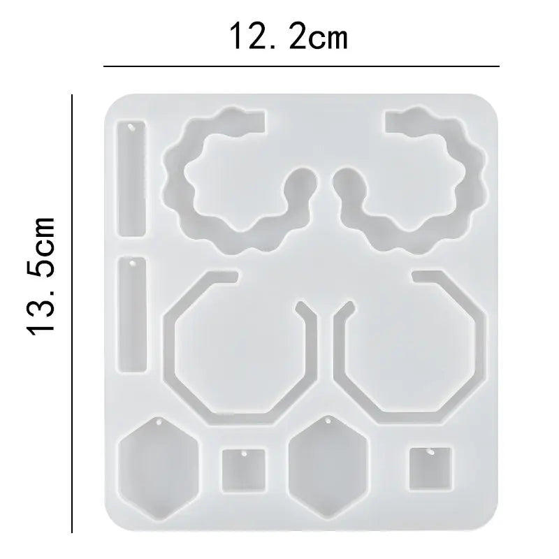 Earring Resin Molds Jewelry Casting Molds Silicone Pendent Epoxy Resin Molds for Women Earrings DIY Jewelry Making Supplies Qme Style 22