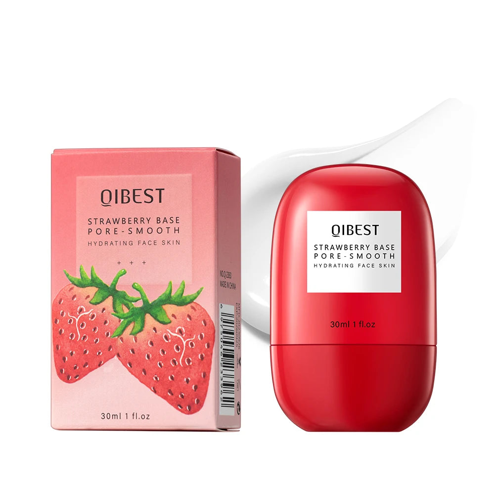 QIBEST Liquid Foundation Cream 30ml For Face High Coverage Makeup Base Oil Control Liquid Pie Foundation Primer Face Makeup New Qme Strawberry