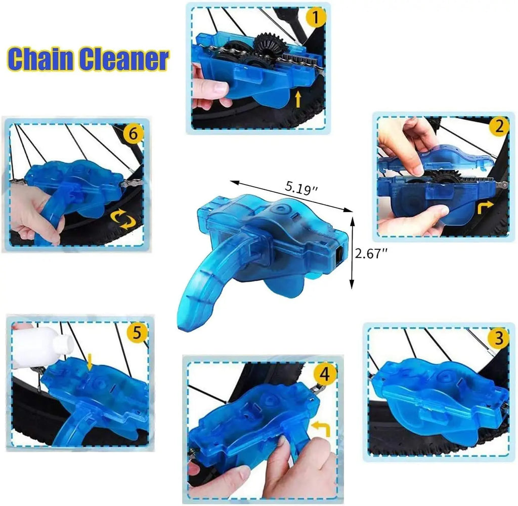 8PCS Bike Cleaning Tool Set Bicycle Clean Brush Kit for Bike Chain/Tire/Sprocket Cycling Corner Stain Dirt Clean Fit Qme