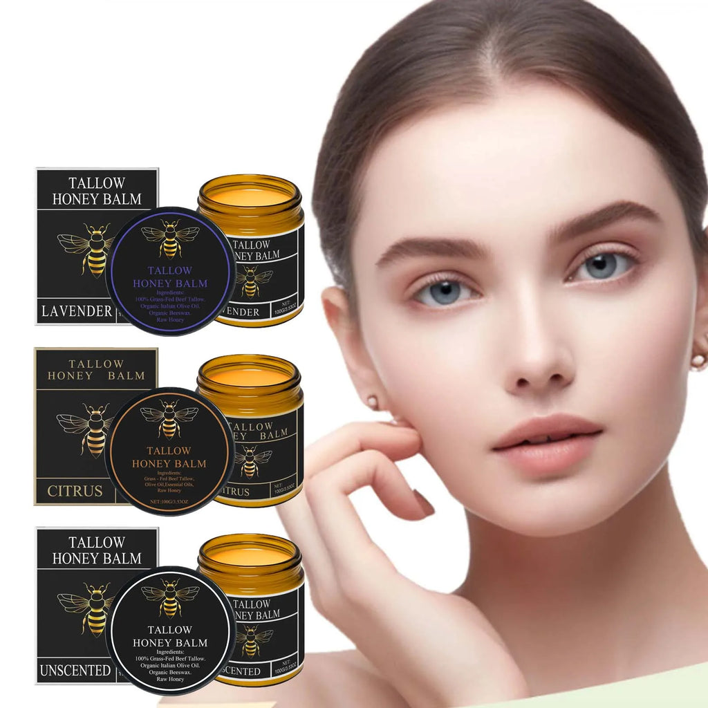 Tallow Honey Balm Firming Nourishing & Hydrating Skin Care Smoothing Soothe Skin Improves Elasticity Tallow Honey Moisturizer Qme