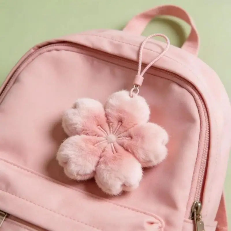 2026 New Cherry Blossom Series Plush Doll Pendant Kawaii Pink Flower Car Keychain Gift For Cute Girlfriend Bag Decoration Qme A3