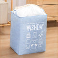 Laundry Basket Foldable Waterproof Drawstring Cover Home Organizer Dirty Clothes Storage Bag Large Laundry Bucket For Home Use Qme Blue