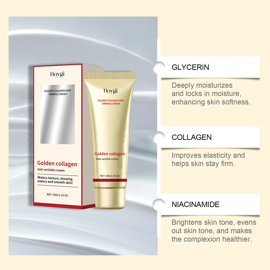 24k Gold Collagen Face Cream Lifting Firming Anti Wrinkle Fade Fine Lines Brightening Smooth Pores Hydrating Moisturizing Cream Qme