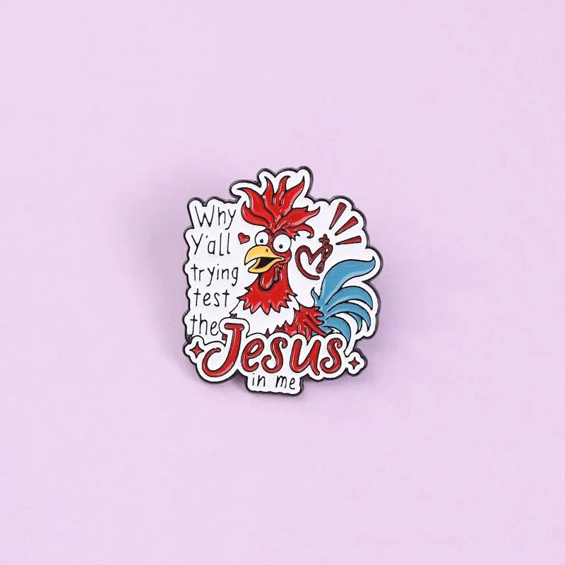 Cartoon Rooster Metal Enamel Pins Cute Animal Chicken Lapel Pin Fashion Badge Jewelry Gift for Backpack Clothes Hat Accessorie Qme