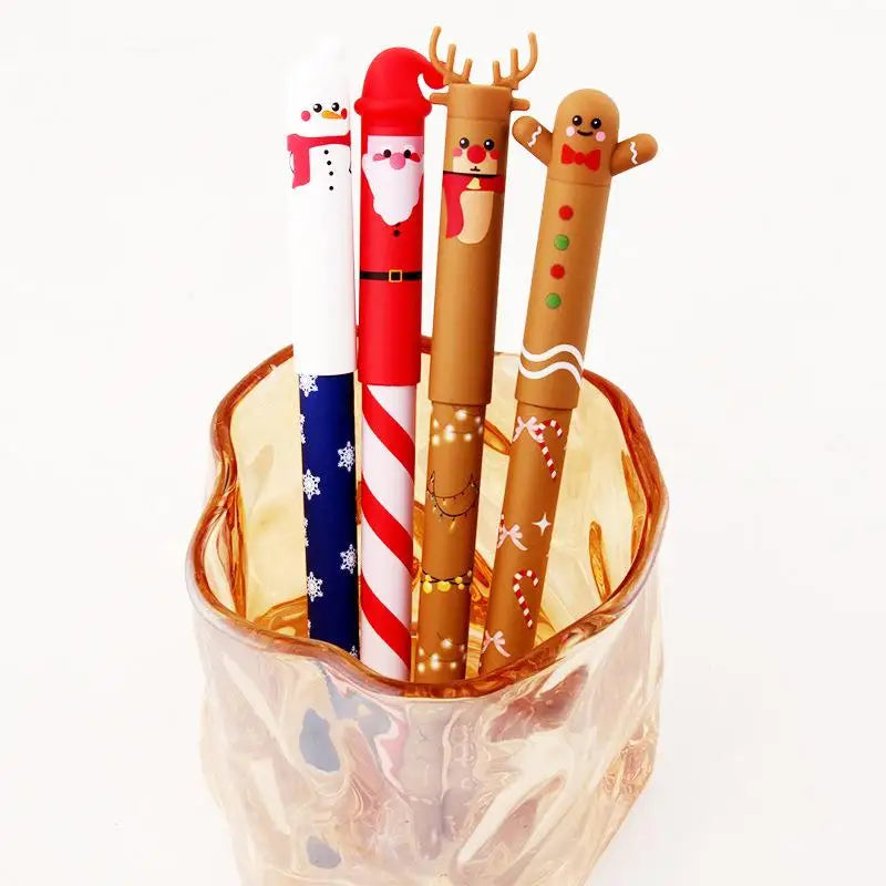 Christmas Themed Erasable Gel Pen Cute Santa Claus Snowman Elk Qme