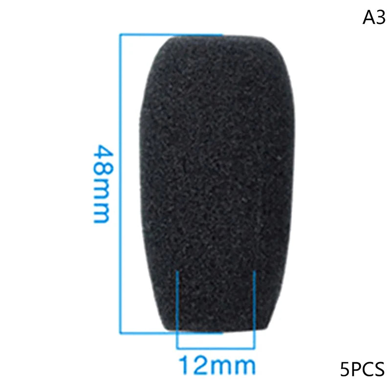 Foam Earphone Mic Cover Microphone Windscreen Headphone Sponge Black Qme 48X12CM