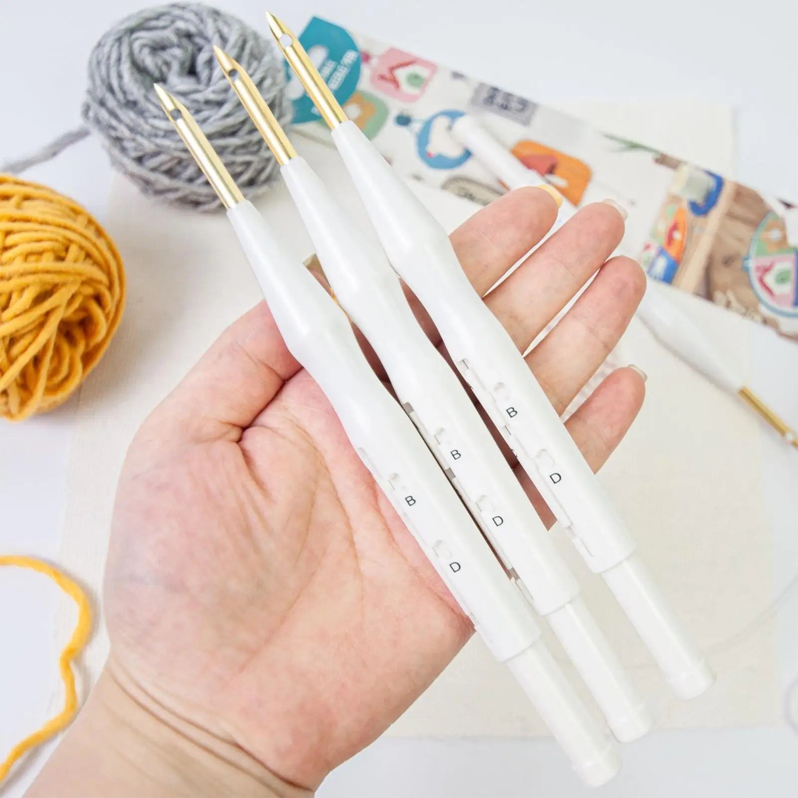 Embroidery Punch Tool Adjustable Needle Adults Beginners Art Crafts Qme
