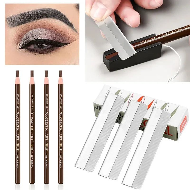 Waterproof Art Tint Makeup Eye Brow Pen 5pcs Professional Microblading Pencil Eyebrow Tattoo Tint Enhancers Cosmetic Wholesale Qme