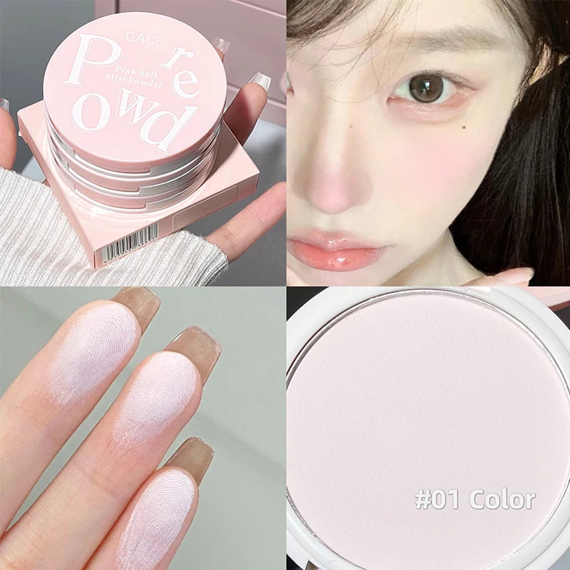 CACE Face Pressed Powder Soft Mist Setting Powder Three-color Pseudo-free Makeup Long Lasting Oil Control Waterproof Foundation Qme