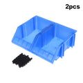 1 2 Stackable Bin Parts Storage Organizer Garage Bins Plastic Screw Qme 2Pcs