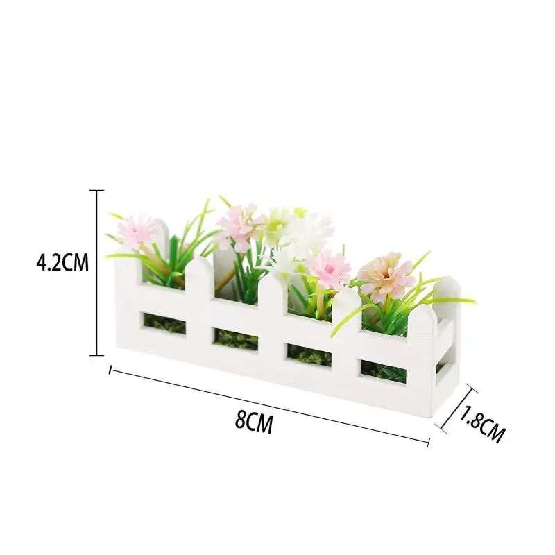 Pretend Play Toy 1 12 Scale Dollhouse Simulated Flower Fence Decor Qme