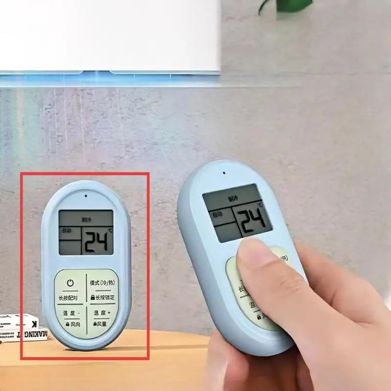 Mini Portable Universal AC Remote Control Glow Buttons LCD Display Qme No plug Blue