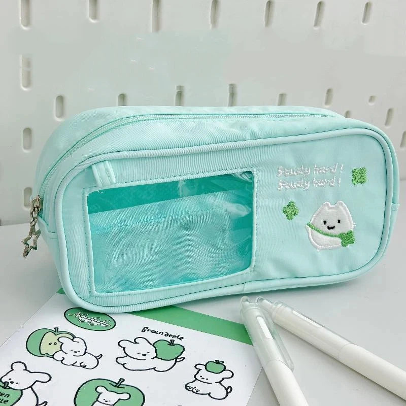 Cute Pencil Case Pens Pouch Large Capacity Simple Aesthetic Bag Qme A4