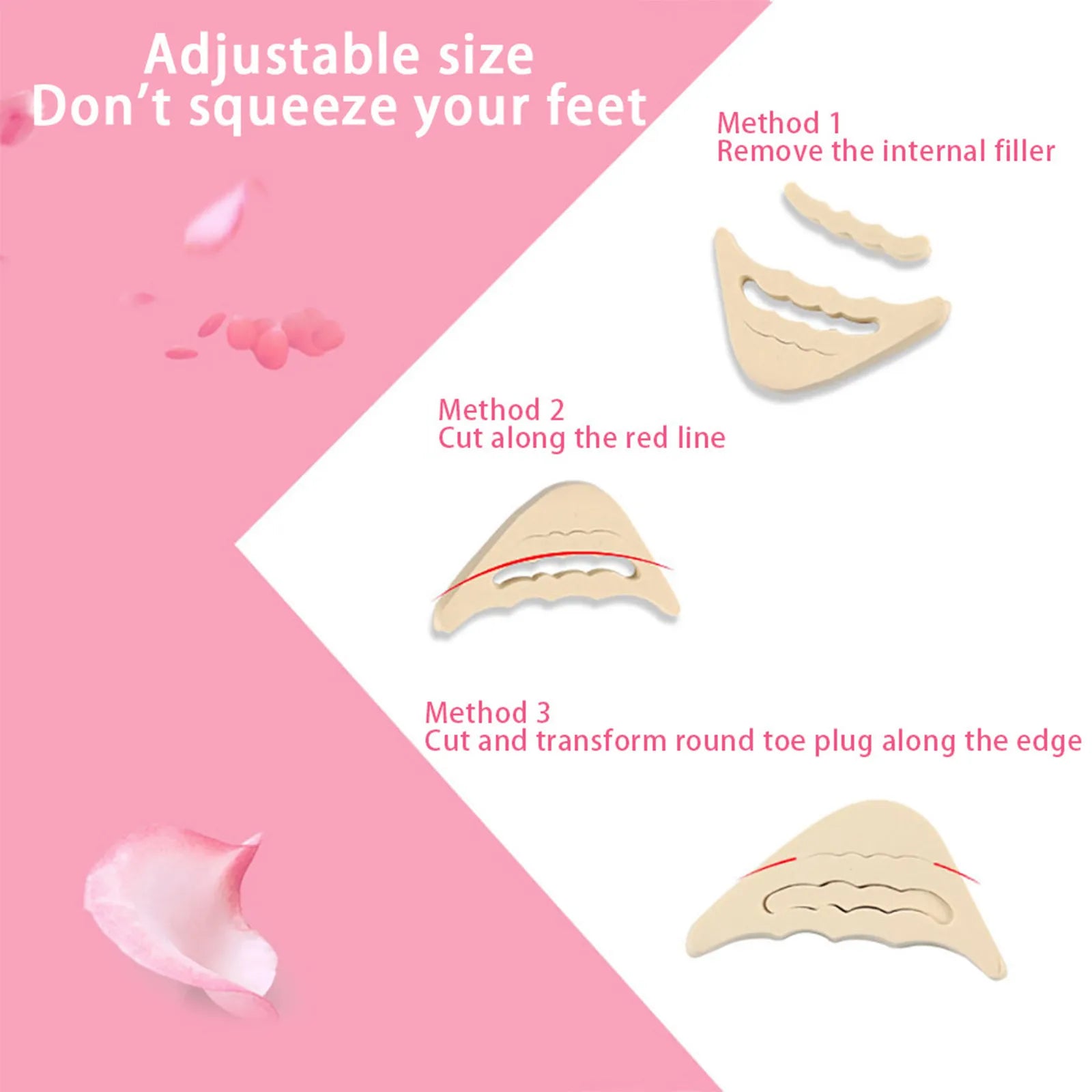 1Pairs Soft Sponge Toe Plug Women High Heel Pain Relief Insert Shoe Palm Cushion Toe Front Filler Sponge Forefoot Pad Qme