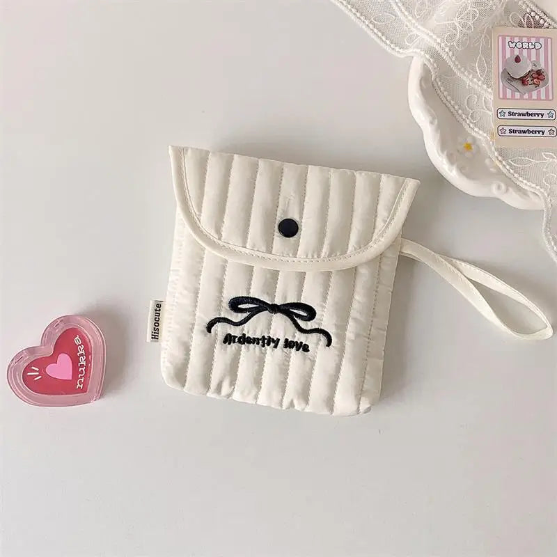 Large Capacity Handbag Women Cosmetic Bag Gifts Cute Bowknot Cherry Qme A6