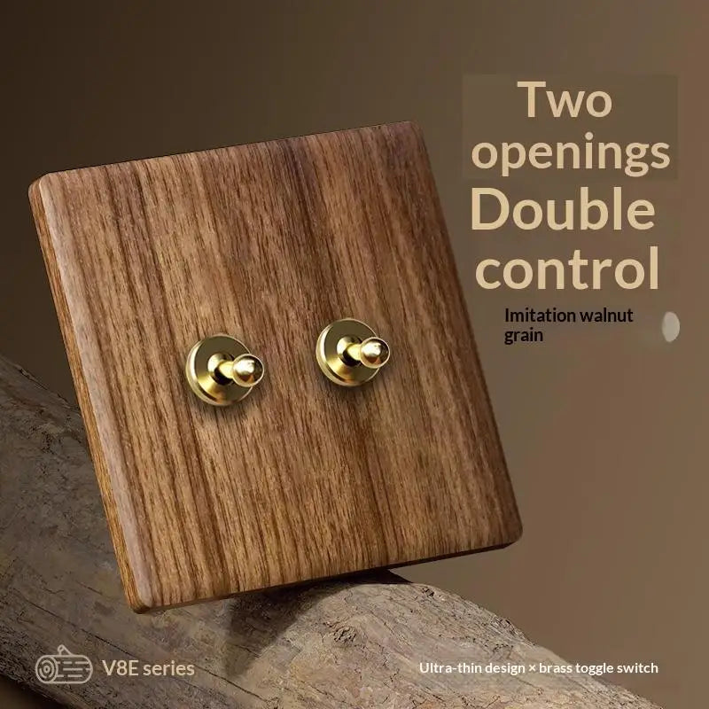 2 Gang Toggle Light Switch With Brass Levers And Retro Design Perfect For Home Renovation Rustic Interior Decoration Qme A2