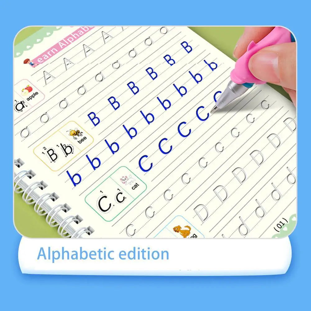Sank Magic Practice Copybook Pen Preschools Kids Calligraphy Children Wiping English Free Book Reusable Writing Verison Qme
