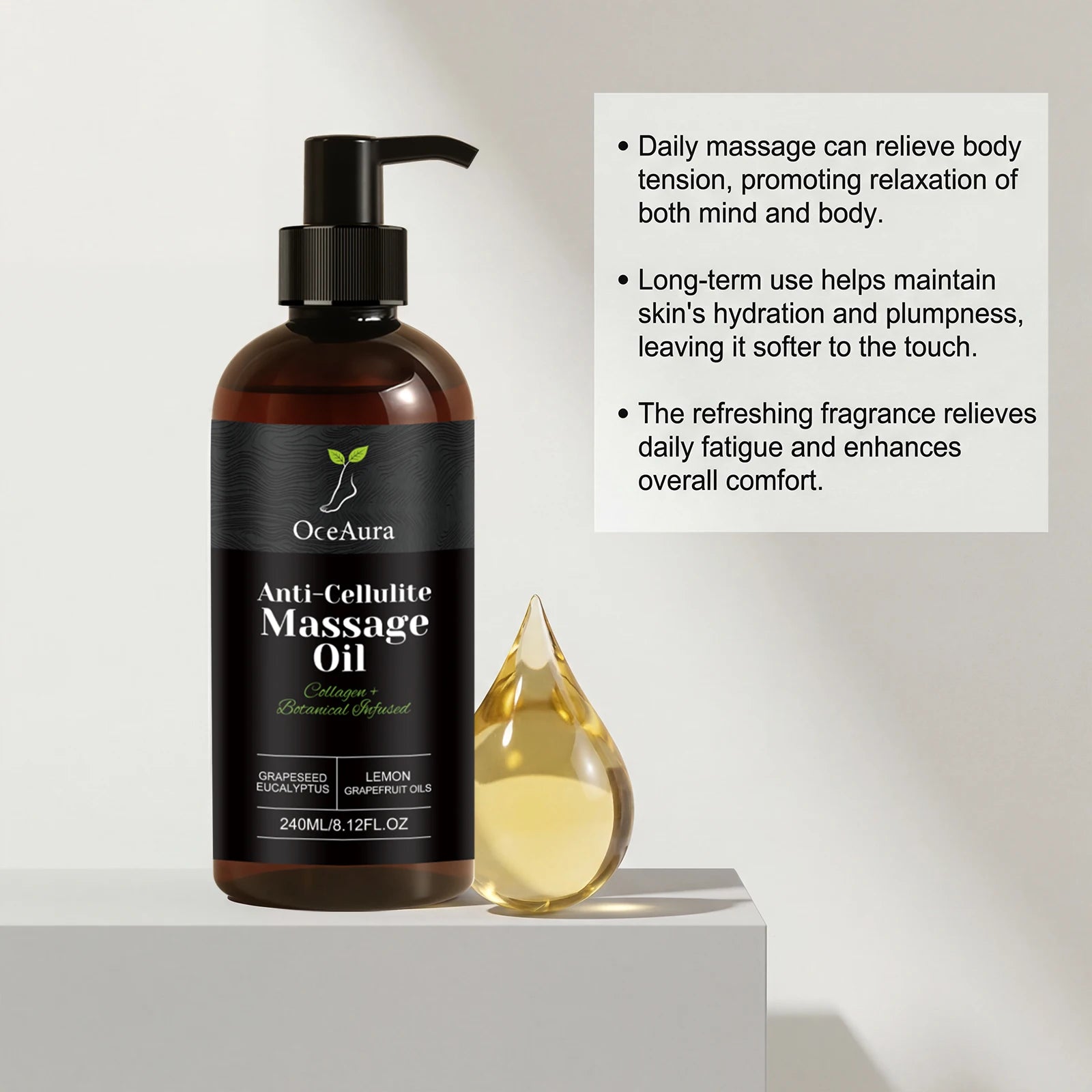 Collagen Firming Massage Oil Thigh Firming Nourishing Dry Skin Glowing Soothing Smoothing Tightening Body Oil for Daily Use Qme