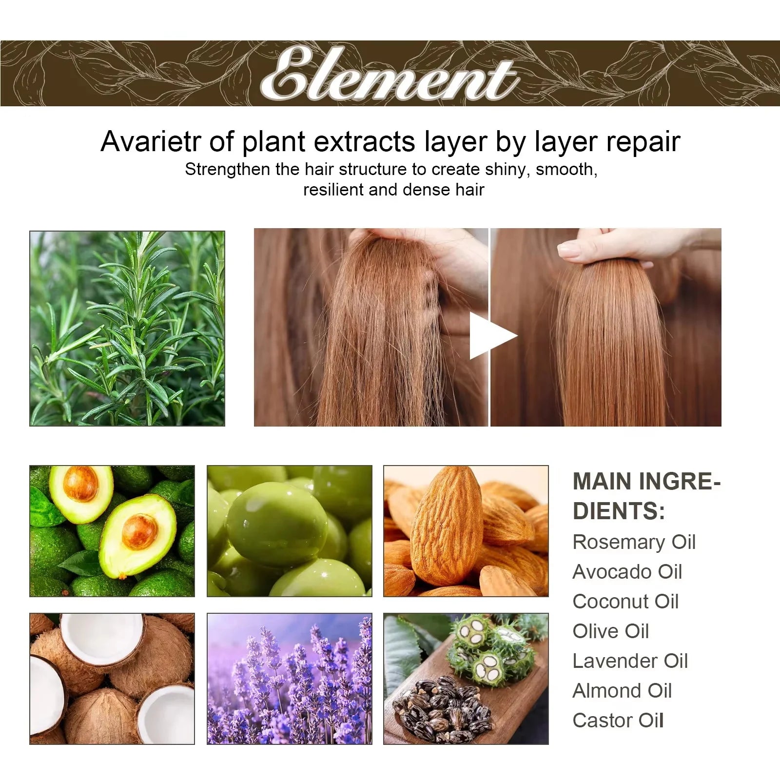 Natural Hair Growth Oil Rosemary Anti Hair Loss Regrowth Moisturizing Repair Anti Baldness Fast Hair Growth Serum Oil Qme