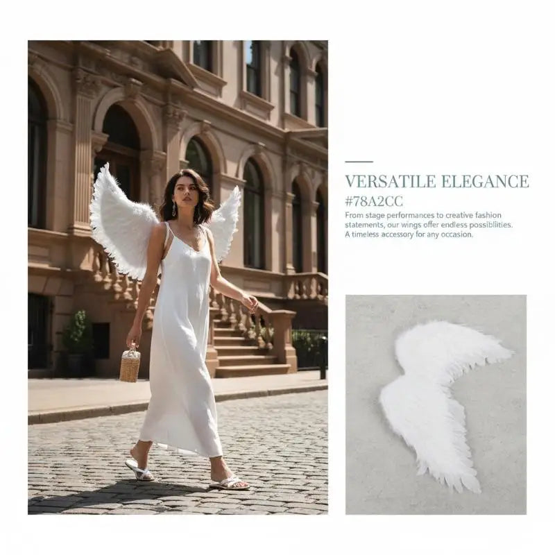 Swallow Shape White Angel Wings Elastic Straps Kids Party Cosplay Qme