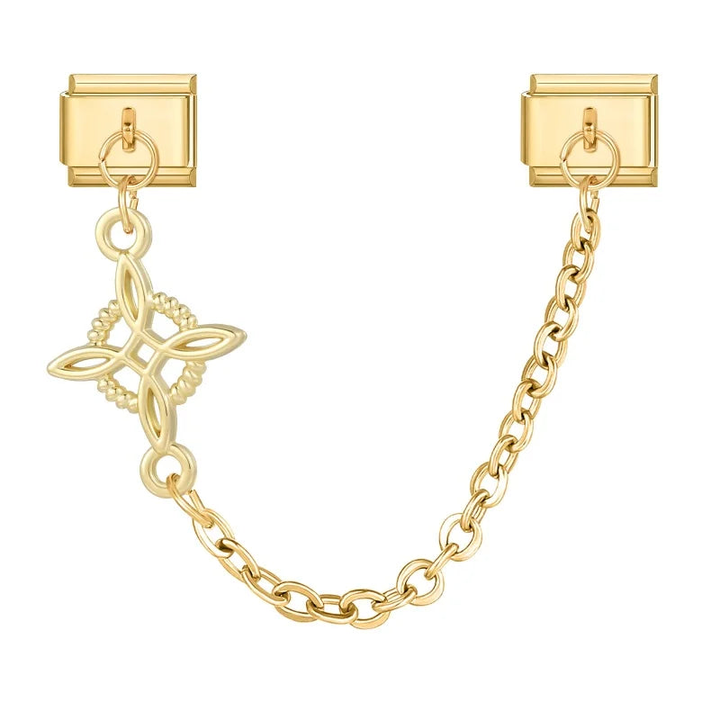 Sweet Flowers Butterfly Cute Heart Bows Italian Charm Link Gold Fit