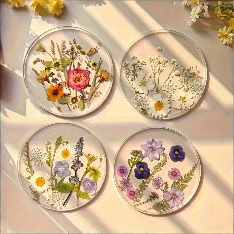 1 Floral Coasters Wedding Birthday Table Decor Mother's Day Gifts 2D Qme
