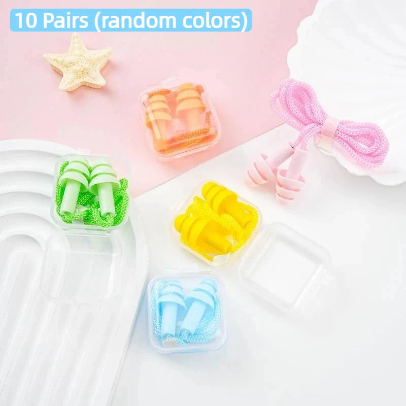 Soft Foam Earplugs 38dB Noise Cancelling 10 Pairs Multicolor Qme A49