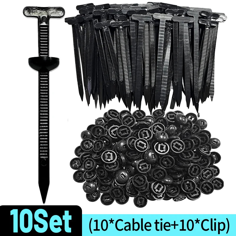 1000/20x Cable Ties Buckle Nylon Auto Fastener Screw Replaceable Car Fenders Trunk Engine Guard Panel Wire Clips Management Tool Qme 10set(20pcs)