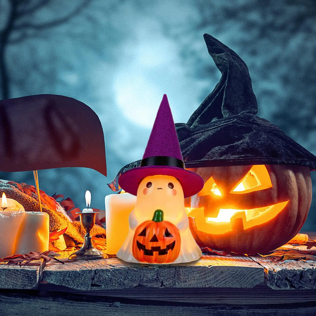 Light Up Ghost Halloween Decor Resin Decorations Indoor Led Spooky Qme