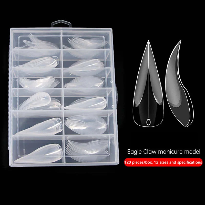 Curved Stiletto Nail 3D Eagle Claw Sculptural Nails Molds Quick Qme