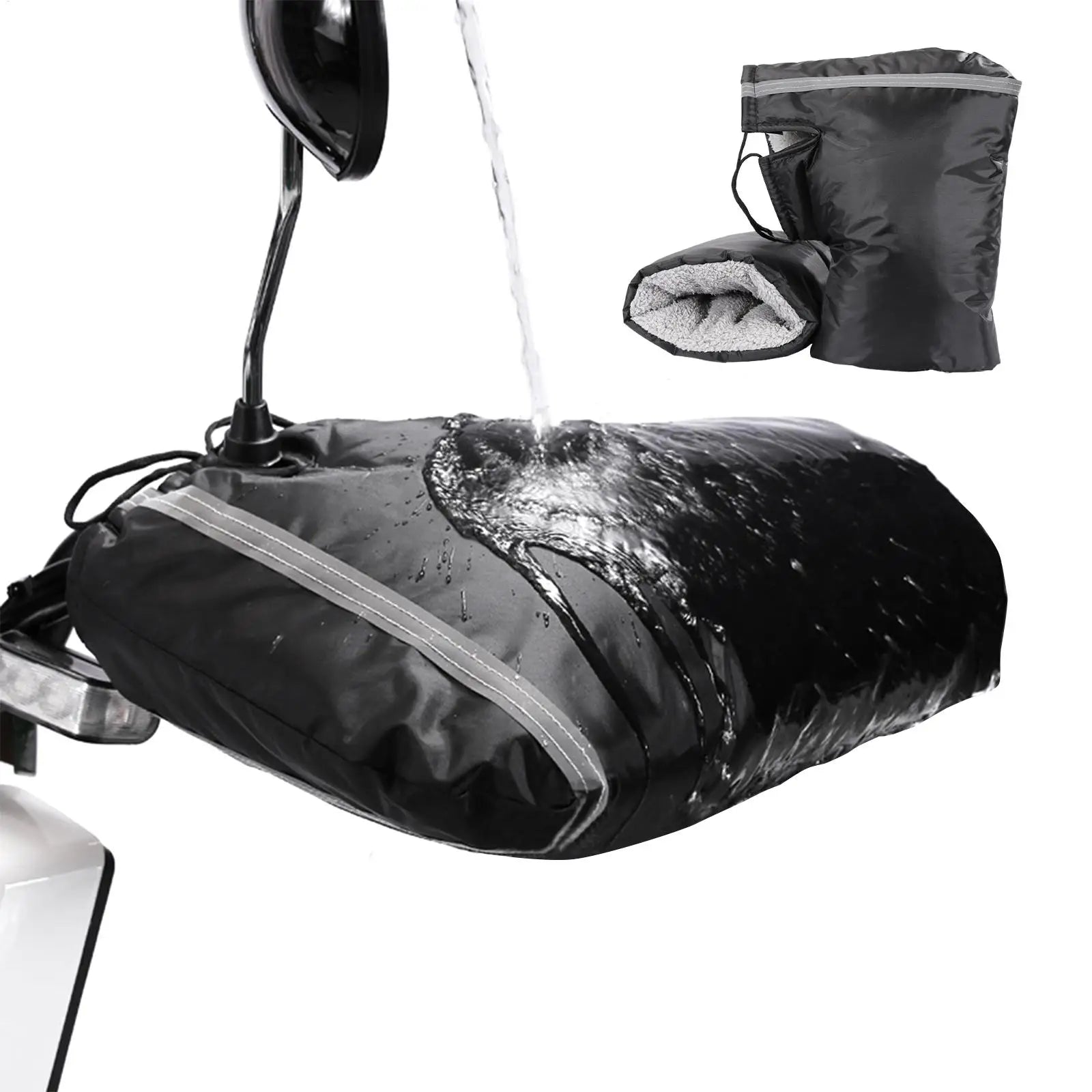 1pair Road Bicycle Handlebar Mittens Waterproof Winter Motorcycle Gloves Bike Handle Cover For Touring Camping Scooters Mountain Qme