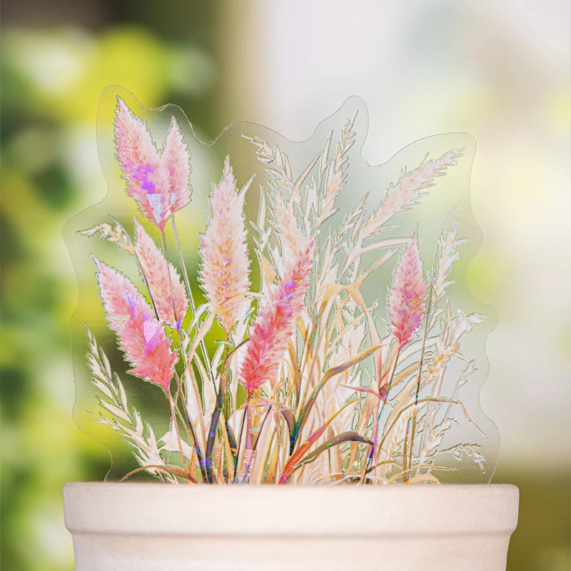 Stickers 10sheets/bag Pampas Grass Stickers Handbook Stationery DIY Handmade Scrapbook & Journal Decorative Sticker Packs Qme
