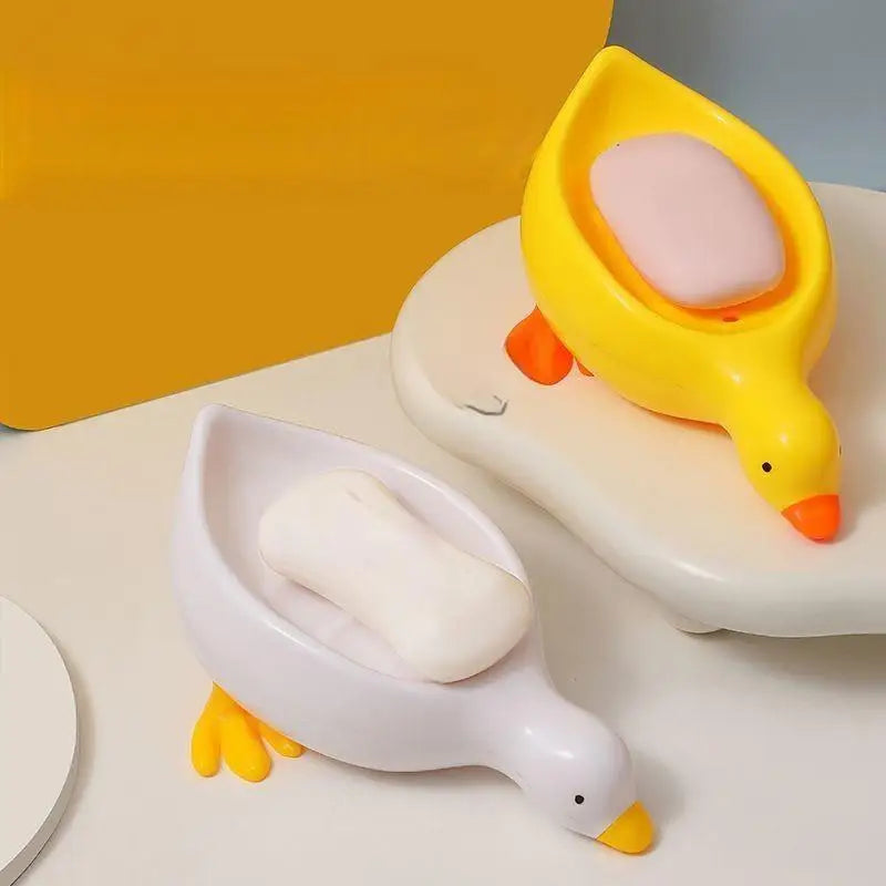 Random Soap Tray Self-draining Soap Rack Duck-shaped Creative Rack for Shower Bathroom Kitchen Tub Sink Tray Bracket Bathroom Qme