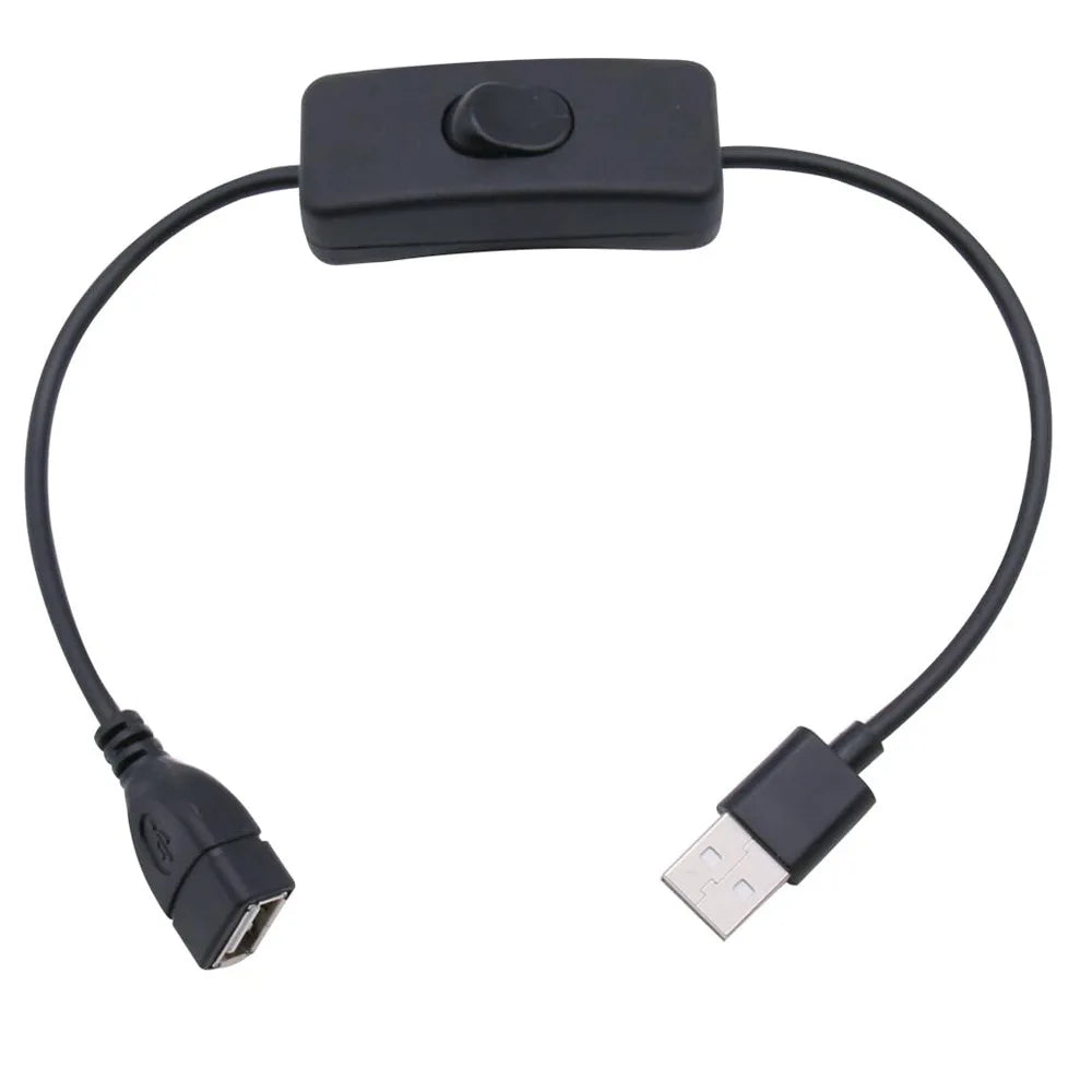 7pcs 28cm USB Cable with Switch ON/OFF Cable Extension Toggle for USB Lamp USB Fan Power Supply Line Durable HOT SALE Adapter Qme Black 7pcs