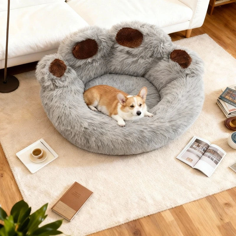 B 40-90cm 6 Sizes Round Pet Bed for Large Dog Bed Super Soft Cat Bed Plush Dog House for Medium Dog House Winter Warm Sleeping Qme